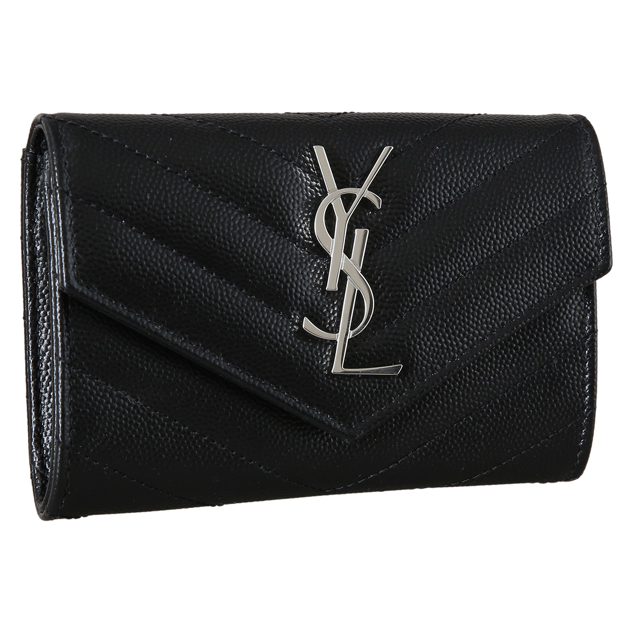 Yves Saint Laurent(USED)생로랑 414404 마틀라세 스몰 엔벨로프 지갑 은장